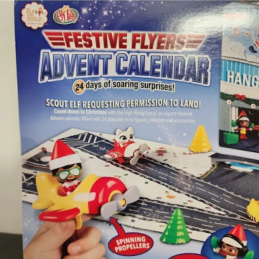 The Elf on the Shelf Festive Flyers Advent Calendar, Includes 24 mini figures